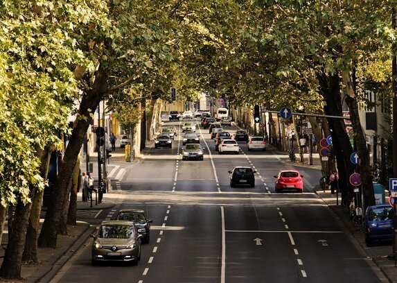Driving lesson on a busy road in Swansea