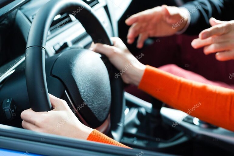 Learner driver on an intensive driving lesson